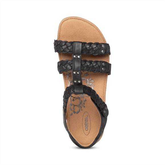NEW AETREX women\'s reese sandal in black